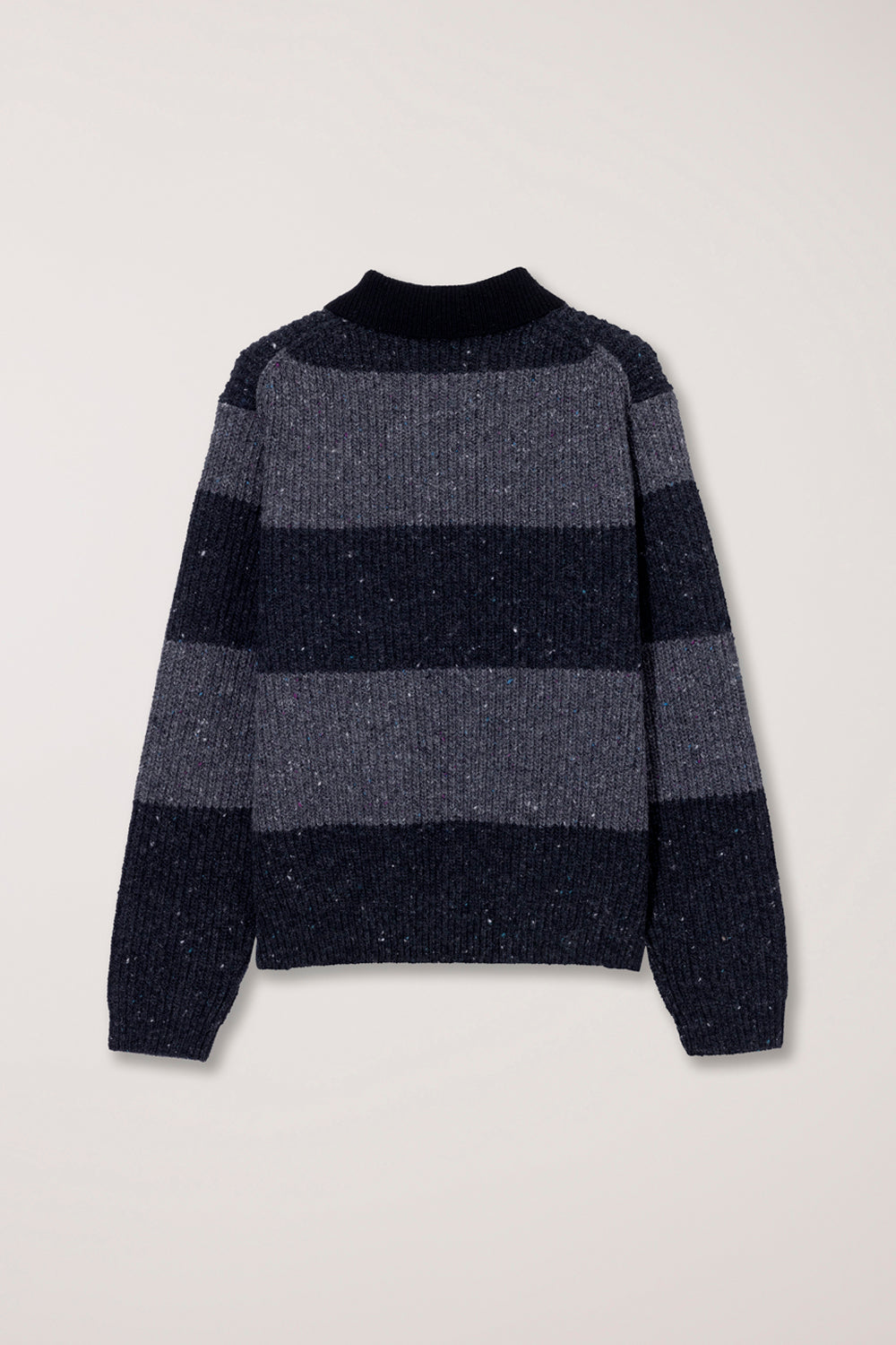 Dunst unisex collared chunky ribbed rugby knit sweater grey charcoal grey | PIPE AND ROW