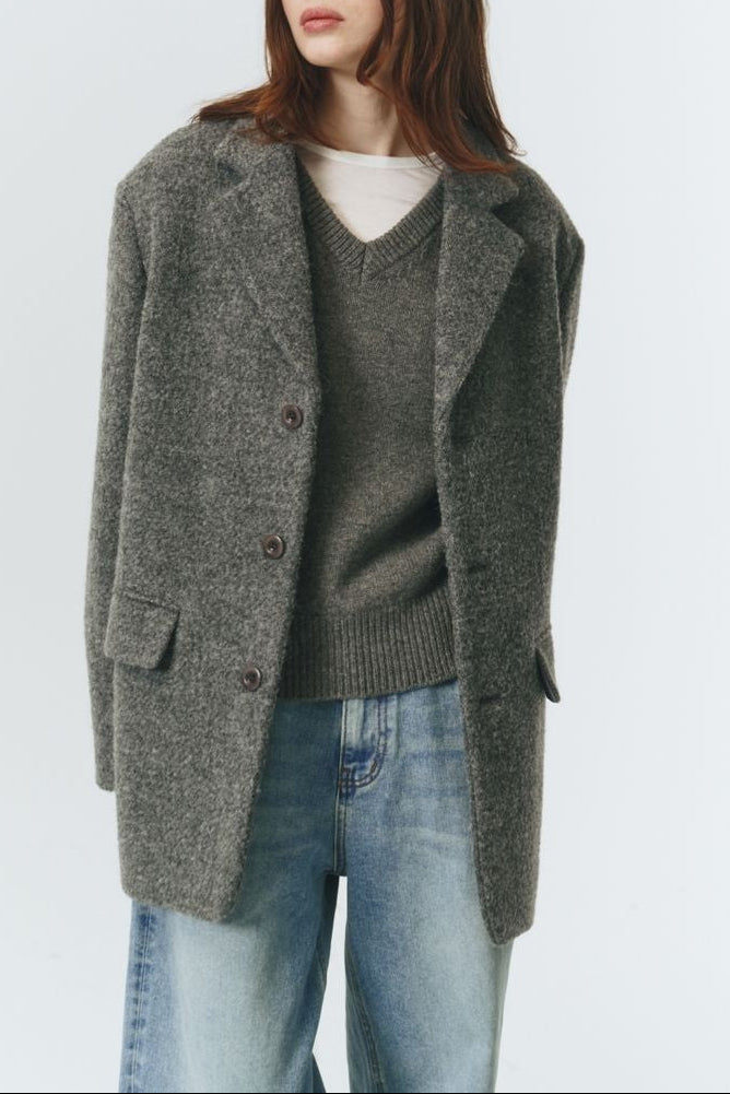 UNISEX SOFT VOLUME V-NECK SWEATER