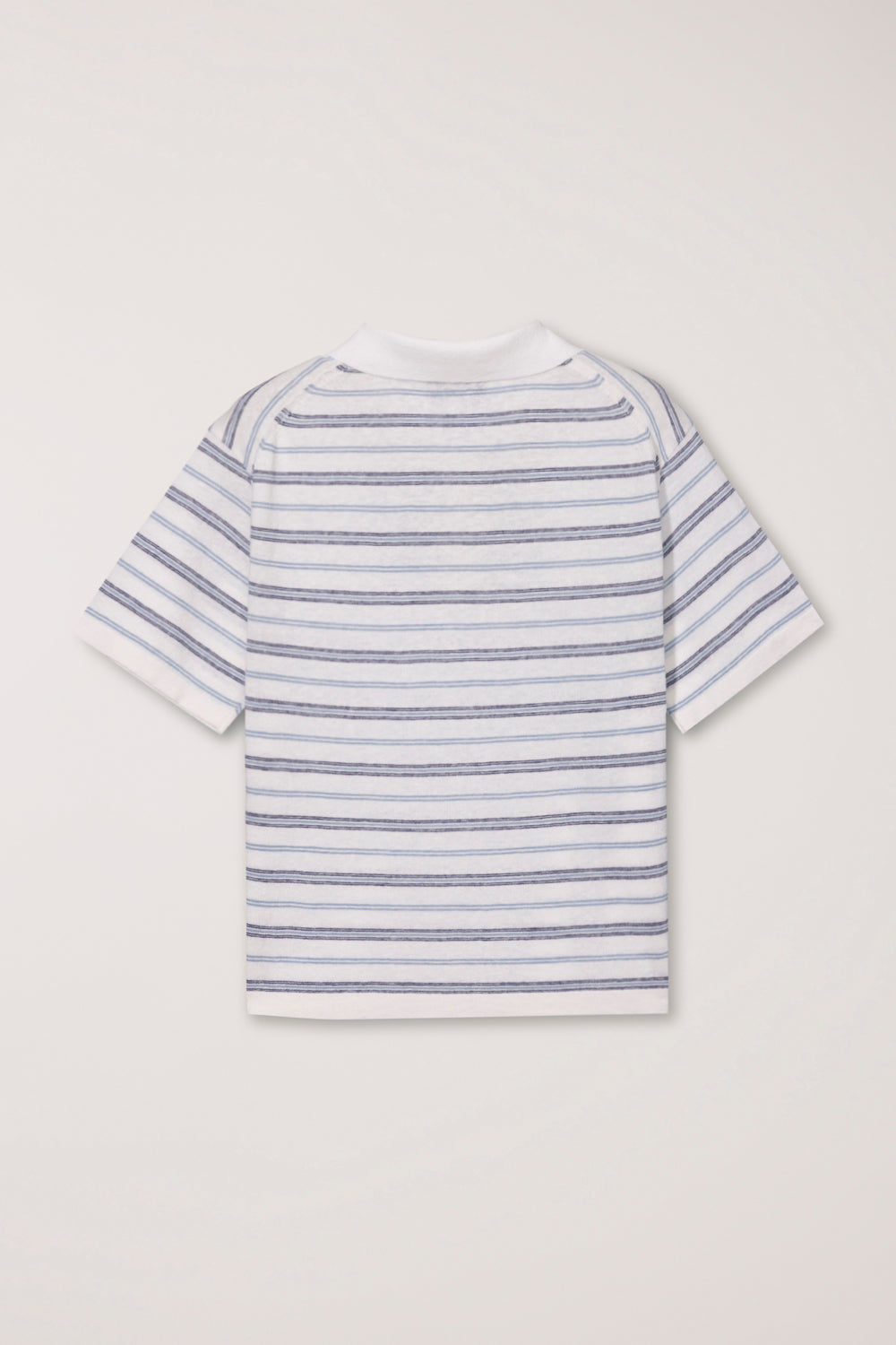 UNISEX LINEN STRIPED KNIT POLO