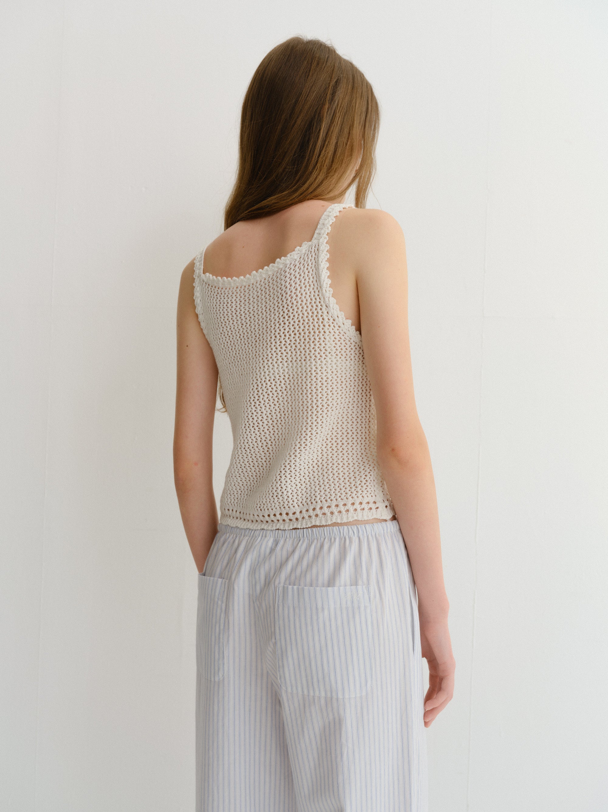 CROCHET BUSTIER KNIT TOP
