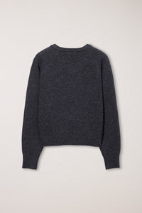 Dunst unisex soft volume v-neck knit sweater charcoal grey wool PIPE AND ROW Seattle