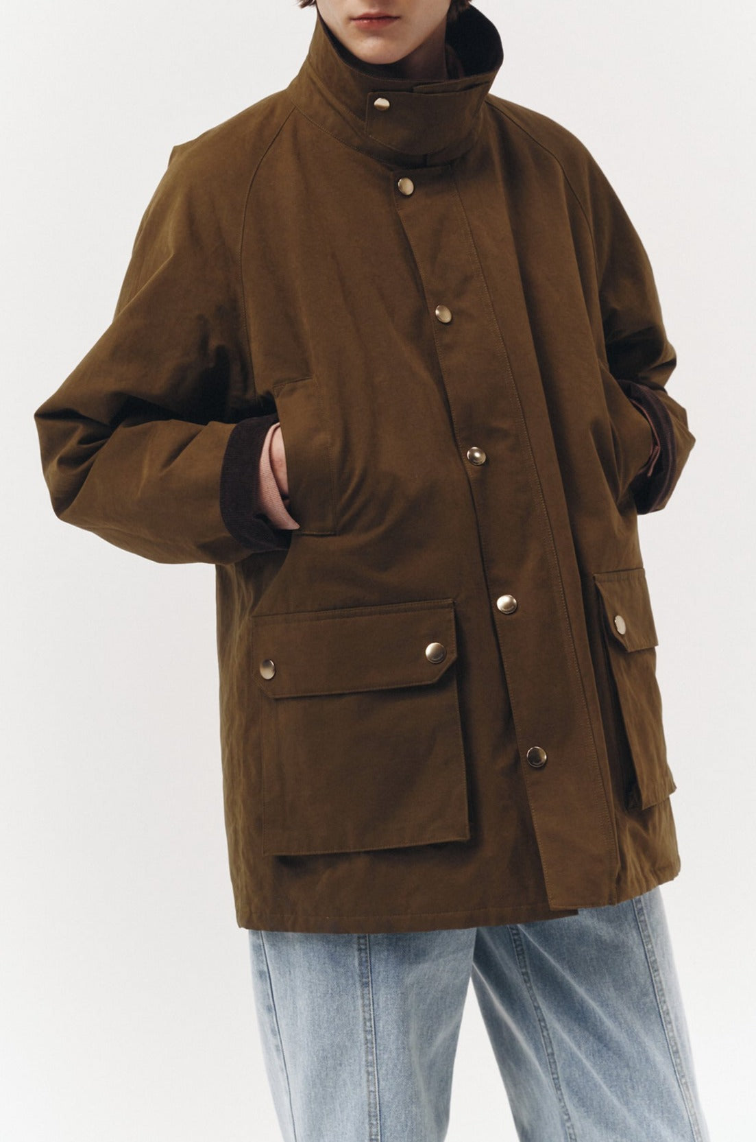 WAXED COTTON HUNTING JACKET - PIPE AND ROW