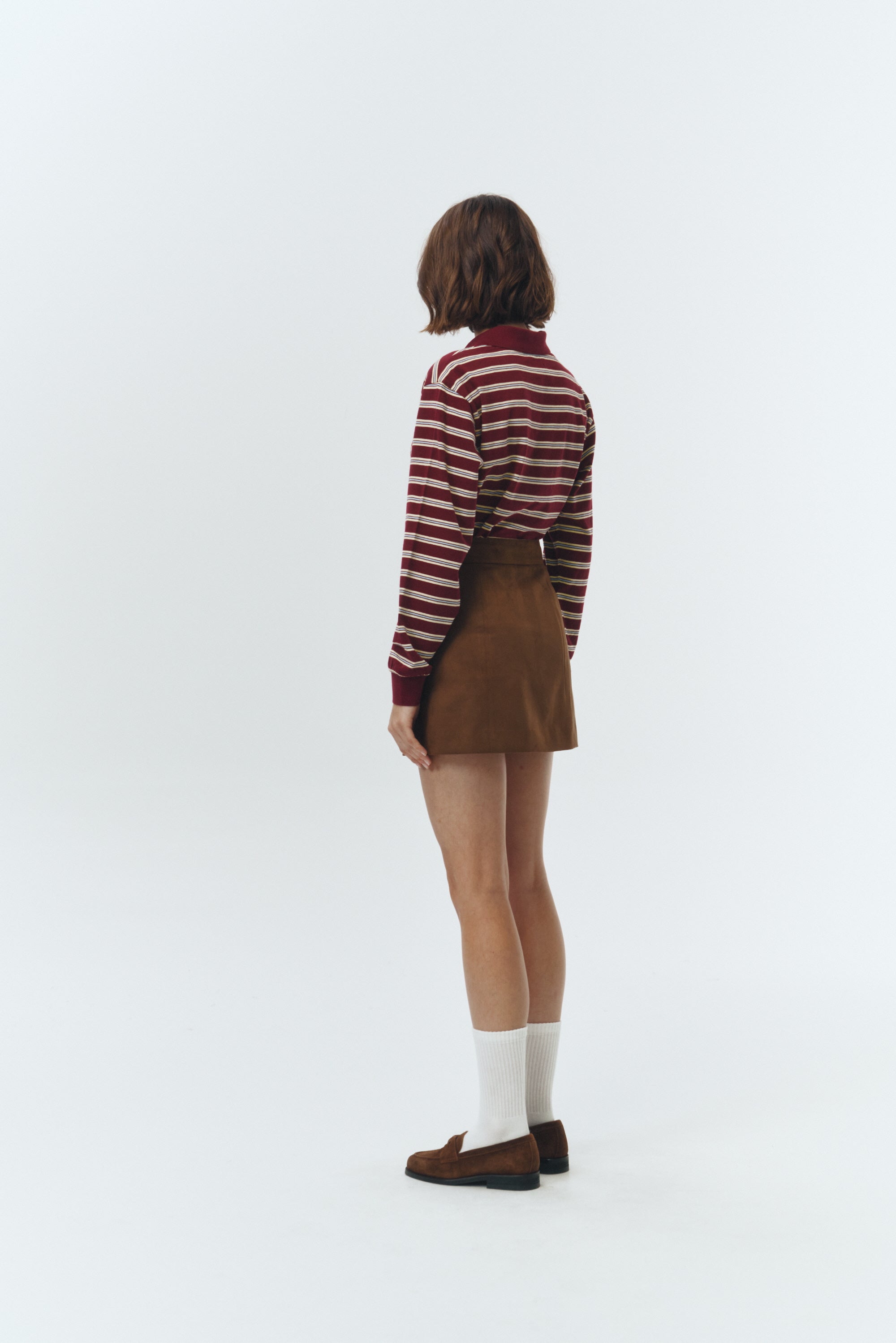 UNISEX MULTI STRIPE COLLARED T-SHIRT