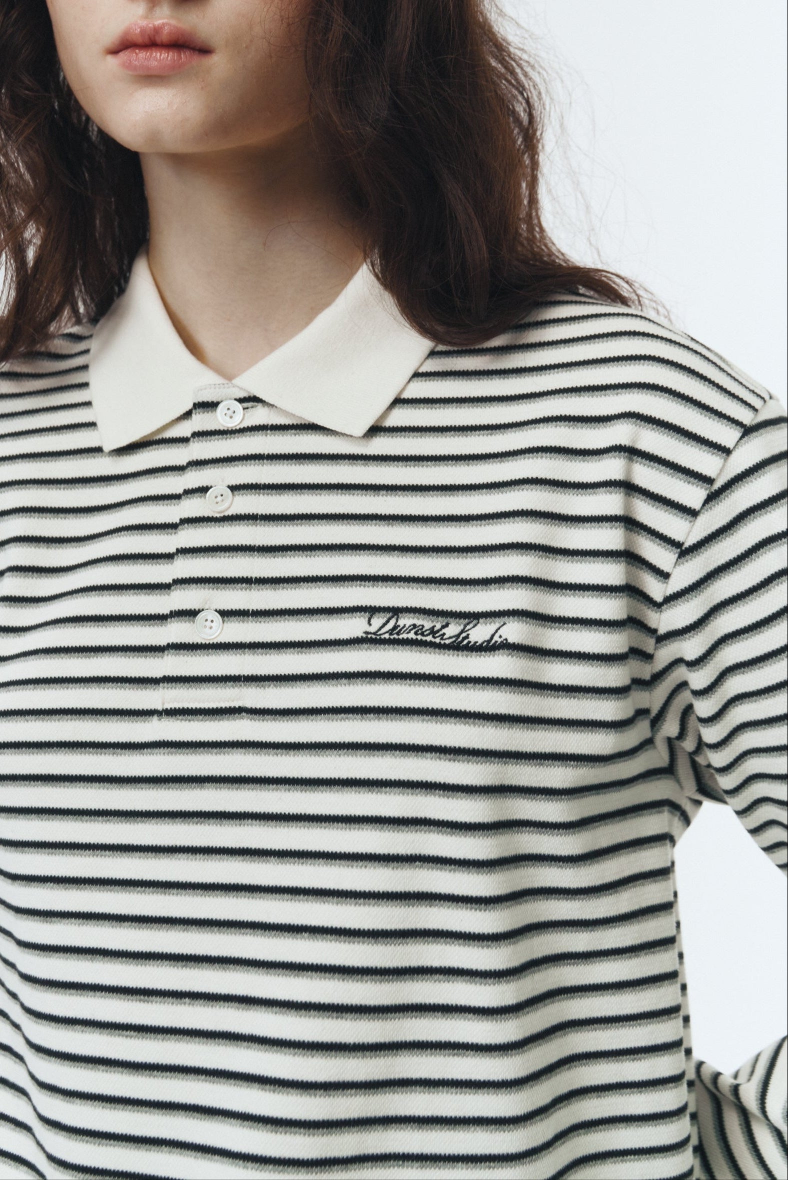 UNISEX MULTI STRIPE COLLARED T-SHIRT