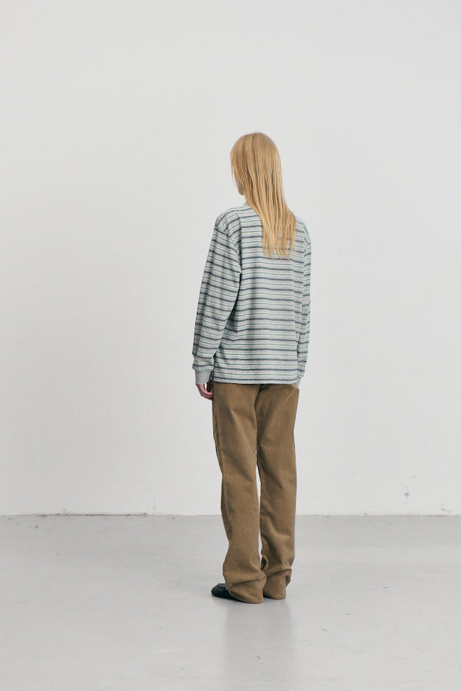 UNISEX MULTI STRIPE COLLARED T-SHIRT
