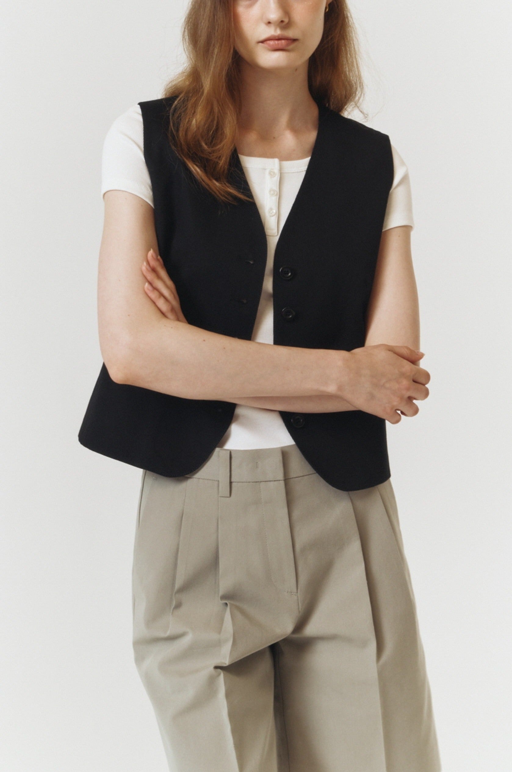 COTTON LINEN VEST