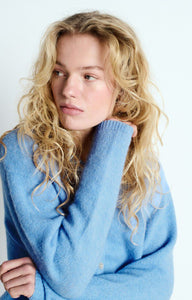 American Vintage Vito button up cardigan sweater atmosphere blue | Pipe and Row