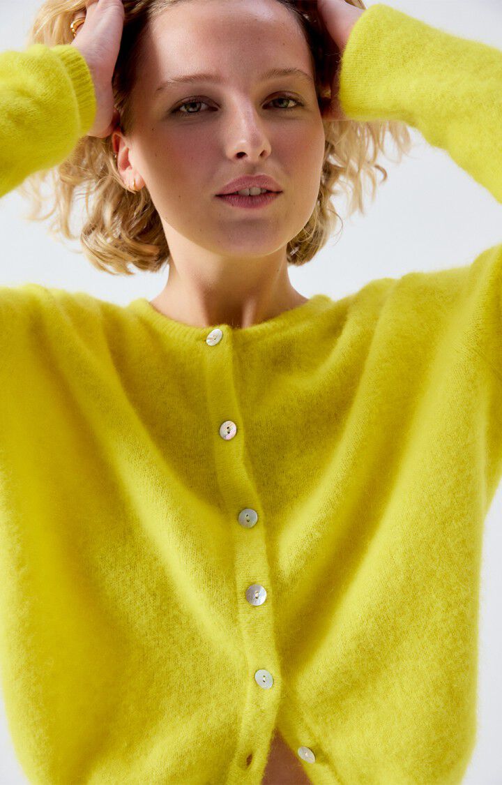 American Vintage Vito button up cardigan sweater pineapple yellow alpaca wool PIPE AND ROW