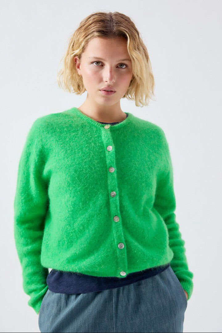 American Vintage Vito button up cardigan sweater garden green alpaca wool PIPE AND ROW