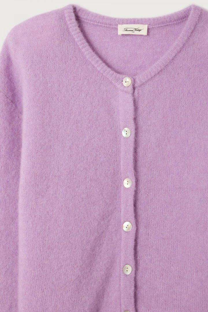 American Vintage Vito button up cardigan sweater lavender alpaca wool PIPE AND ROW Seattle