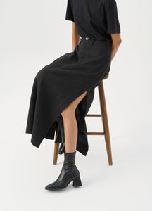 Vagabond Hedda mid-high boots heels square toe black leather | Pipe and Row