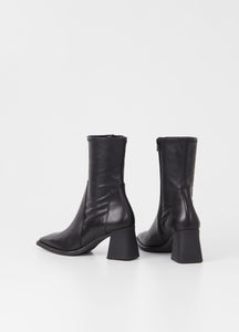 Vagabond Hedda mid-high boots heels square toe black leather | Pipe and Row