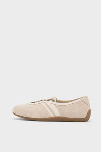 Vagabond Hollie ballet flat sneakerina off white suede | Pipe and Row