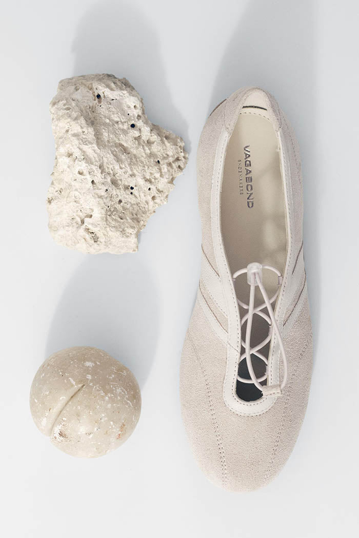 Vagabond Hollie ballet flat sneakerina off white suede | Pipe and Row Seattle