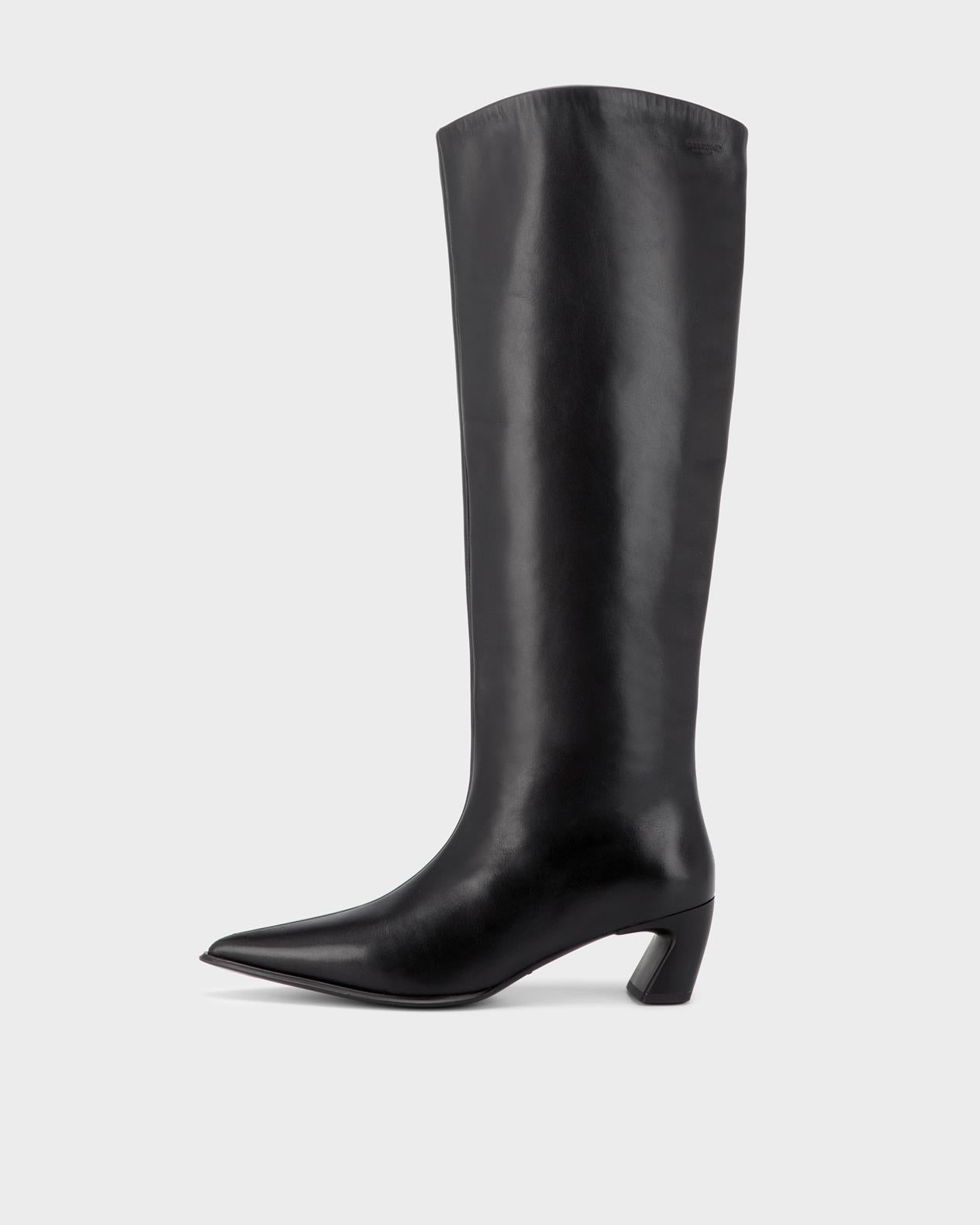 Vagabond Ilona knee high pointy toe boots black leather | PIPE AND ROW