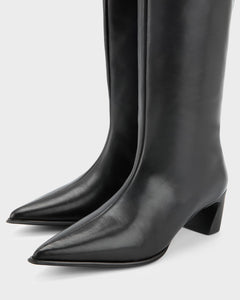 Vagabond Ilona knee high pointy toe boots black leather | PIPE AND ROW