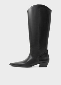 Vagabond black leather Cassie tall western boots sleek pointed toe 5750-201-20 PIPE AND ROW