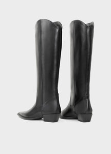 Vagabond black leather Cassie tall western boots sleek pointed toe 5750-201-20 PIPE AND ROW