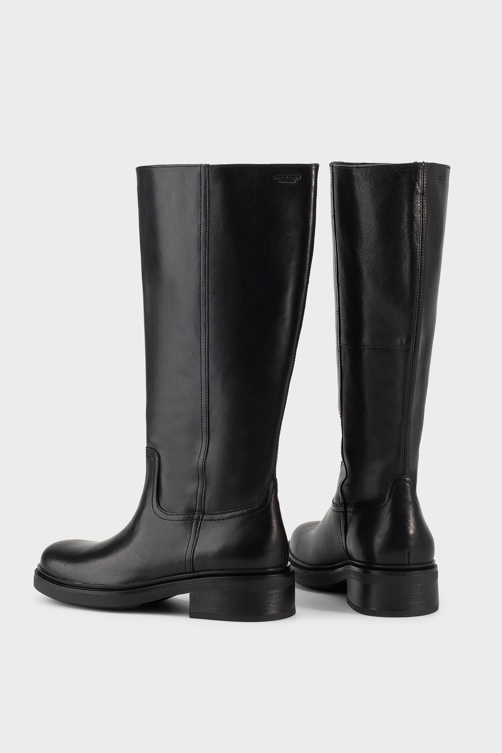 Vagabond black leather Karlie tall boots round toe | Pipe and Row Seattle