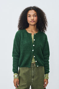 American Vintage Vito button up cardigan sweater basil green | Pipe and Row 