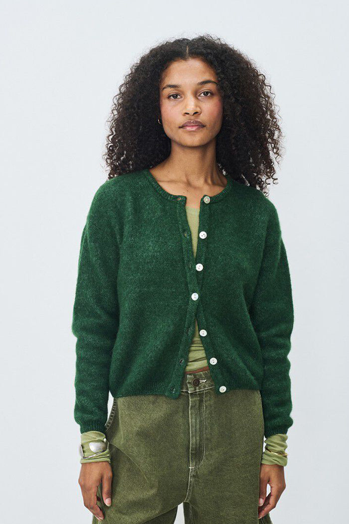 American Vintage Vito button up cardigan sweater basil green | Pipe and Row 