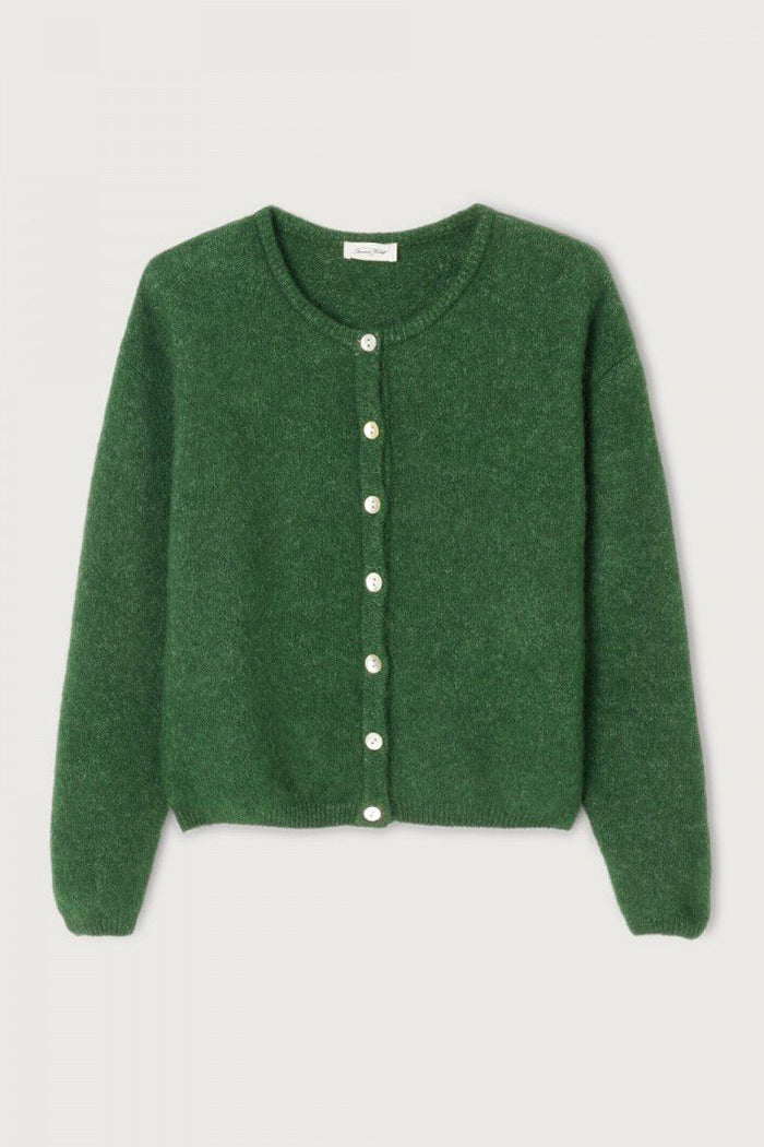 American Vintage Vito button up cardigan sweater basil green | Pipe and Row 