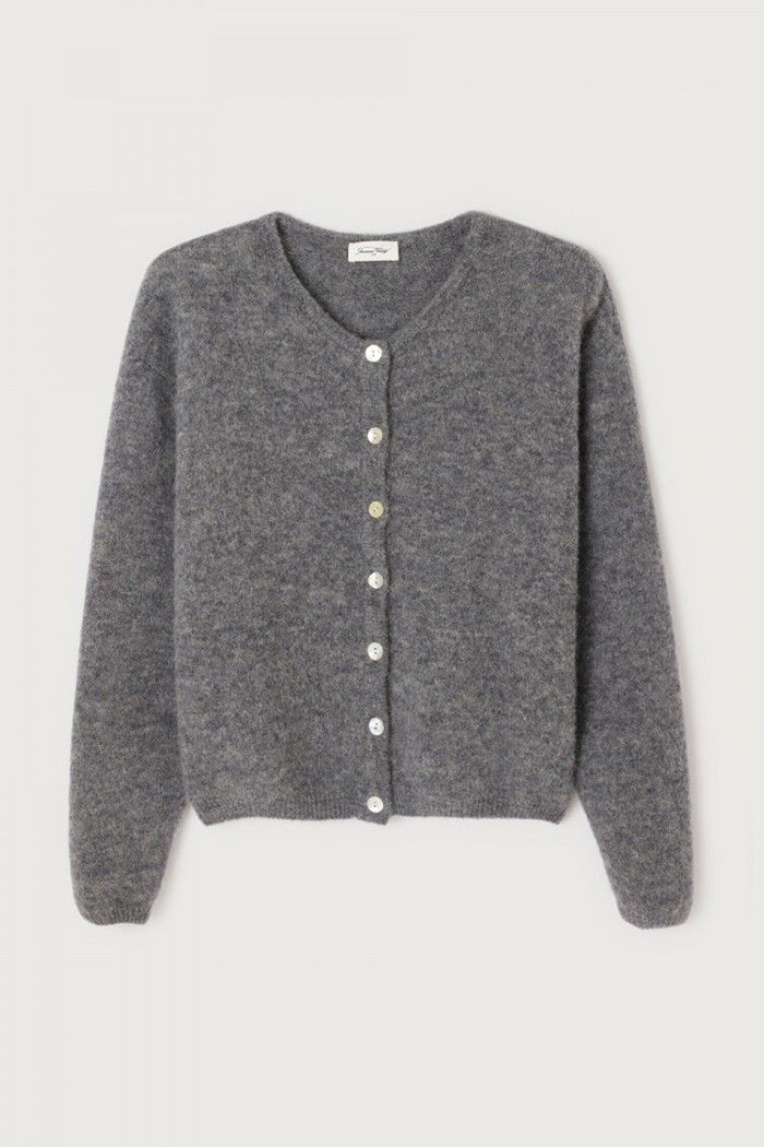 American Vintage Vito button up cardigan sweater steel grey wool PIPE AND ROW