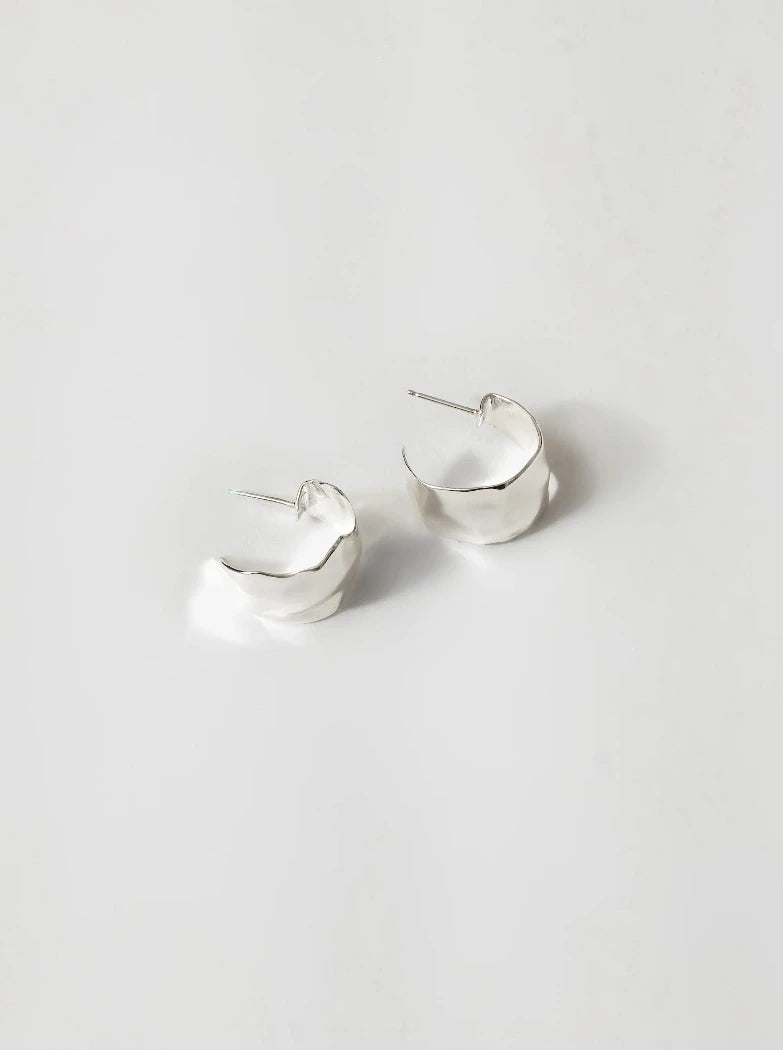 Wolf Circus Ciara textured wide sterling silver hoops | Pipe and Row