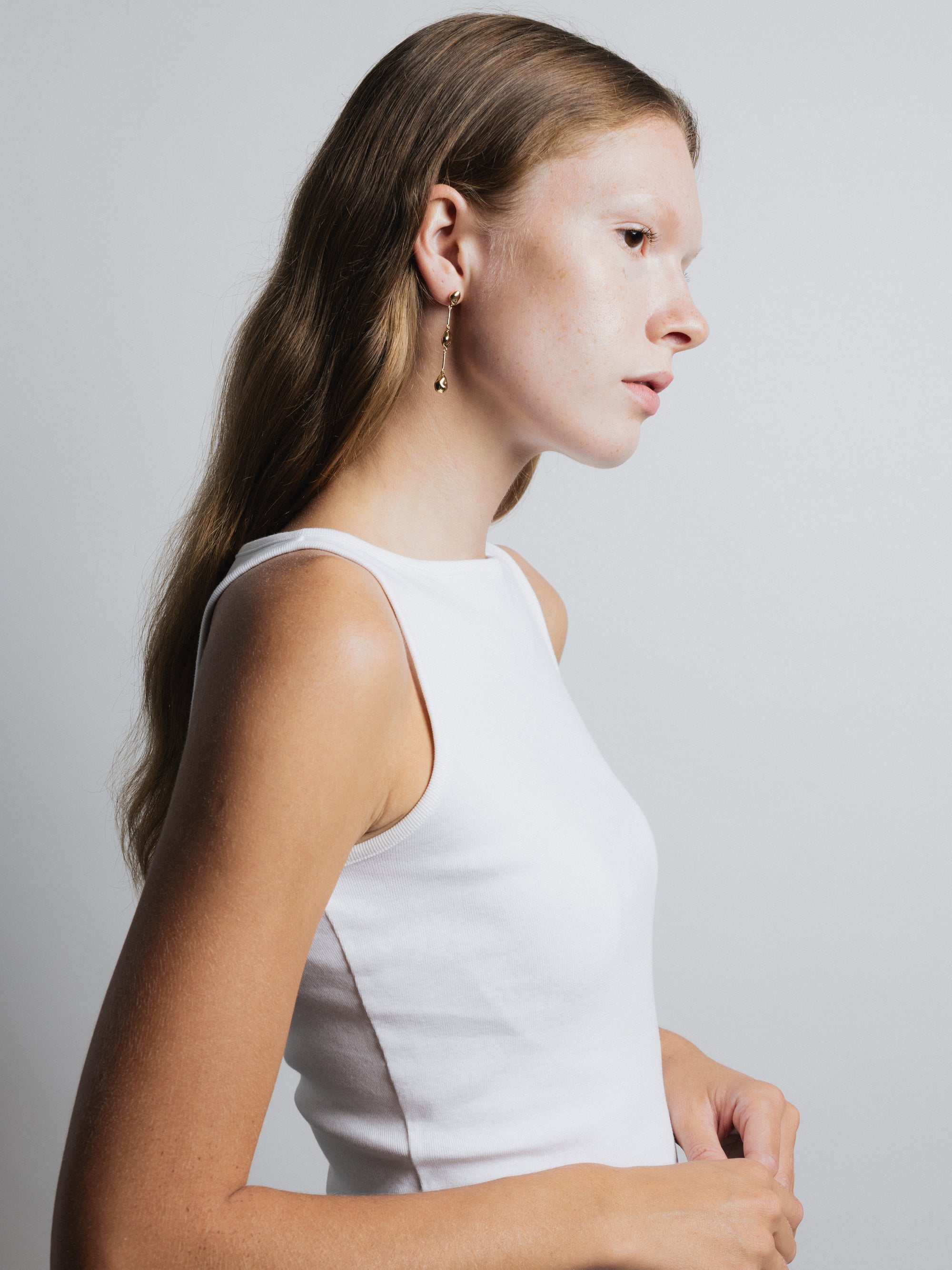 Wolf Circus Felipa bean dangle earrings gold | Pipe and Row