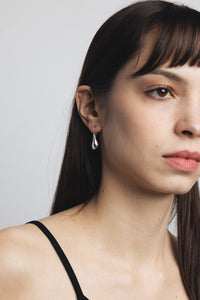 Wolf Circus organic bean shaped Sage drop earrings silver | Pipe and Row