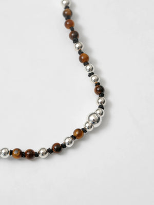 Wolf Circus Caleb knotted, tigers bead sterling silver necklace | Pipe and Row
