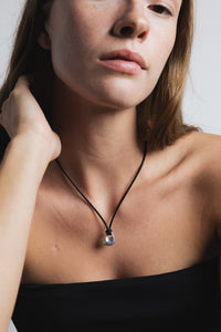 Wolf Circus black satin cord necklace statement pendant | Pipe and Row