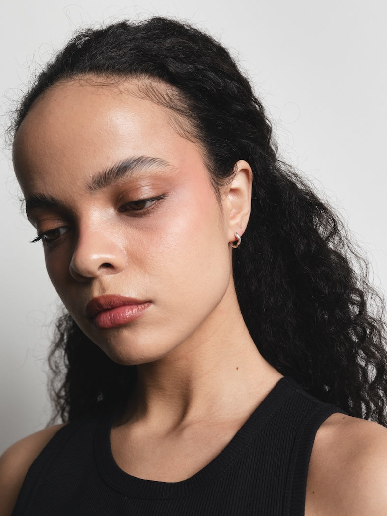 Wolf Circus small Rowan organic wavy huggie hoops gold | Pipe and Row