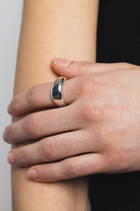 Wolf Circus thick sculptural band Forma ring recycled silver | Pipe and Row