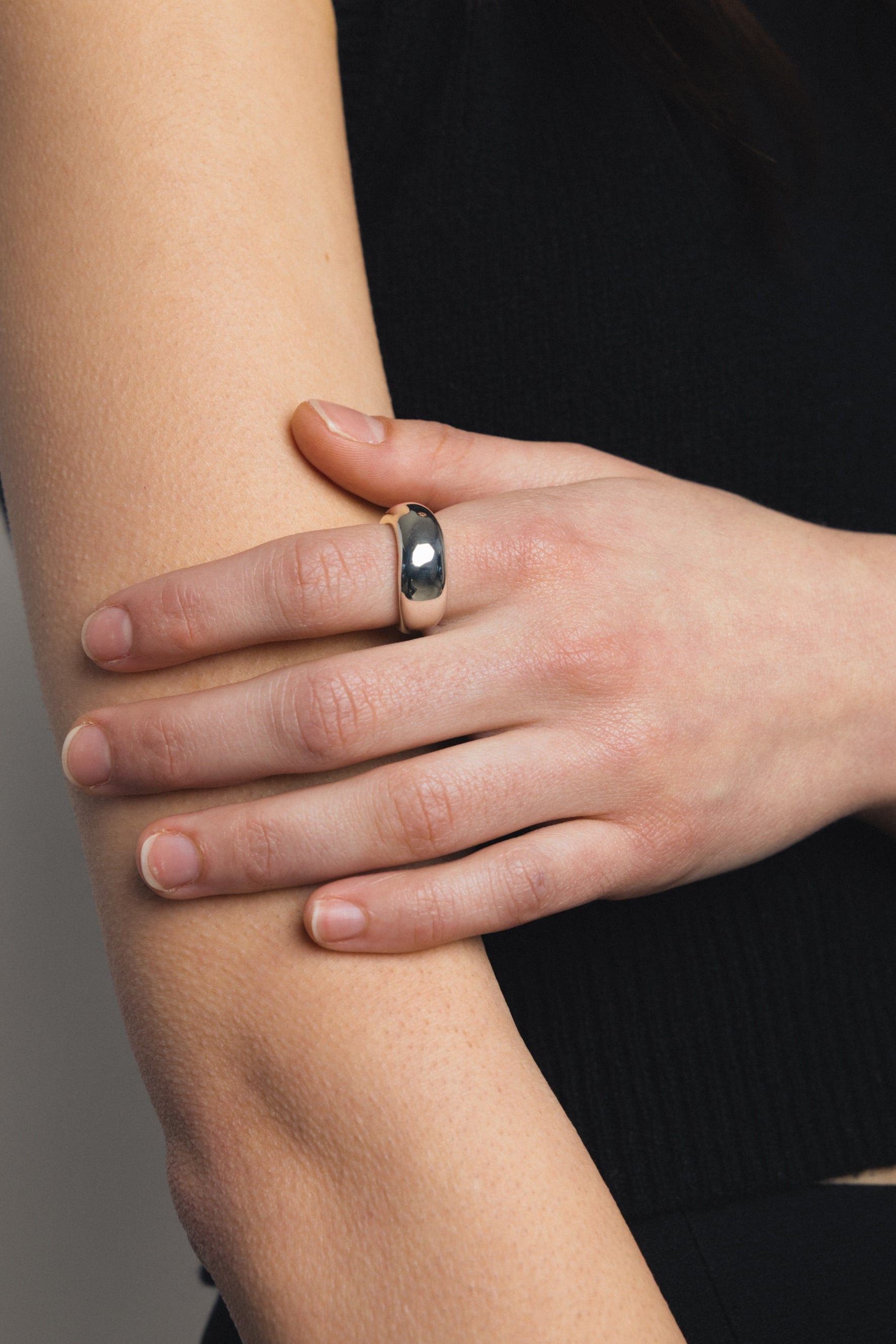 Wolf Circus thick sculptural band Forma ring recycled silver | Pipe and Row