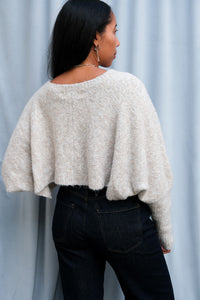 Zemeta Foam crop knit cardigan top ivory PIPE AND ROW Seattle Boutique