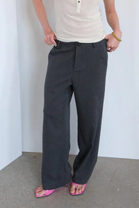 Geel mid-low rise Andy trousers pants charcoal grey | Pipe and Row