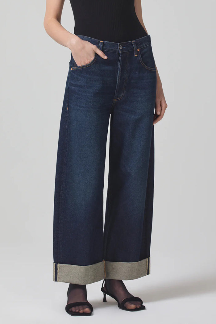 Citizens of Hummanity Ayla baggy jean rolled cuffed hem bravo deep indigo | Pipe and Row