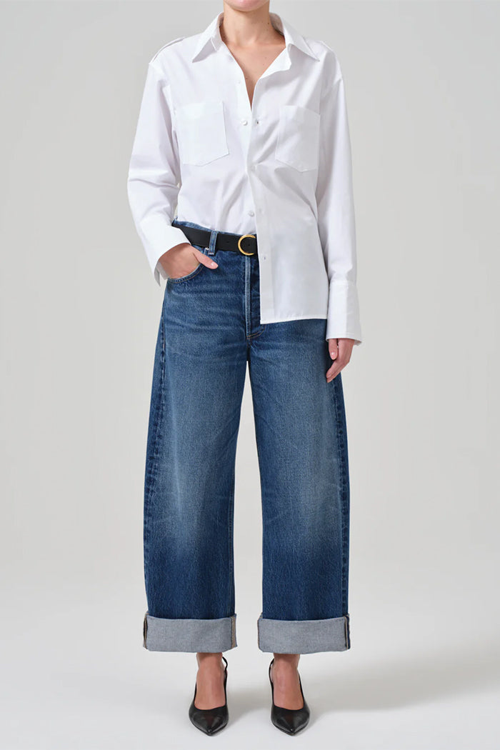 Citizens of Hummanity Ayla baggy jean untacked rolled cuffed hem Claremont wash | Pipe and Row