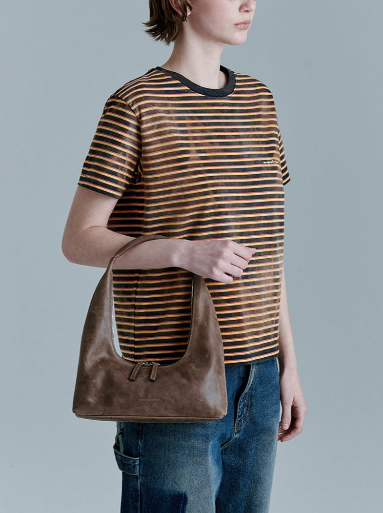 Marge Sherwood Hobo shoulder bag washed brown pullup | Pipe and Row