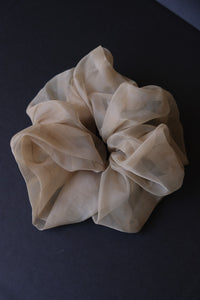 beige sheer oversized scrunchy tan | PIPE AND ROW