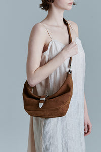 Marge Sherwood slouchy belted hobo medium chestnut nubuck | Pipe and Row