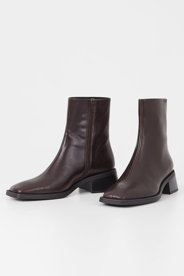 Vagabond Blanca toe boots chocolate leather | pipe row boutique - ROW