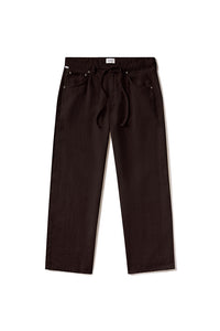 Citizens of Hummanity Brynn drawstring trouser chocolate brown linen | Pipe and Row