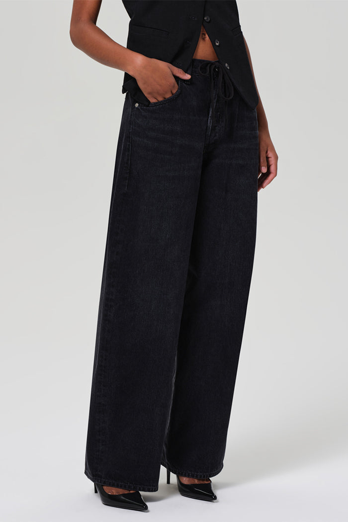 Citizens of Hummanity Brynn drawstring trouser jeans midnight sky clean black | Pipe and Row