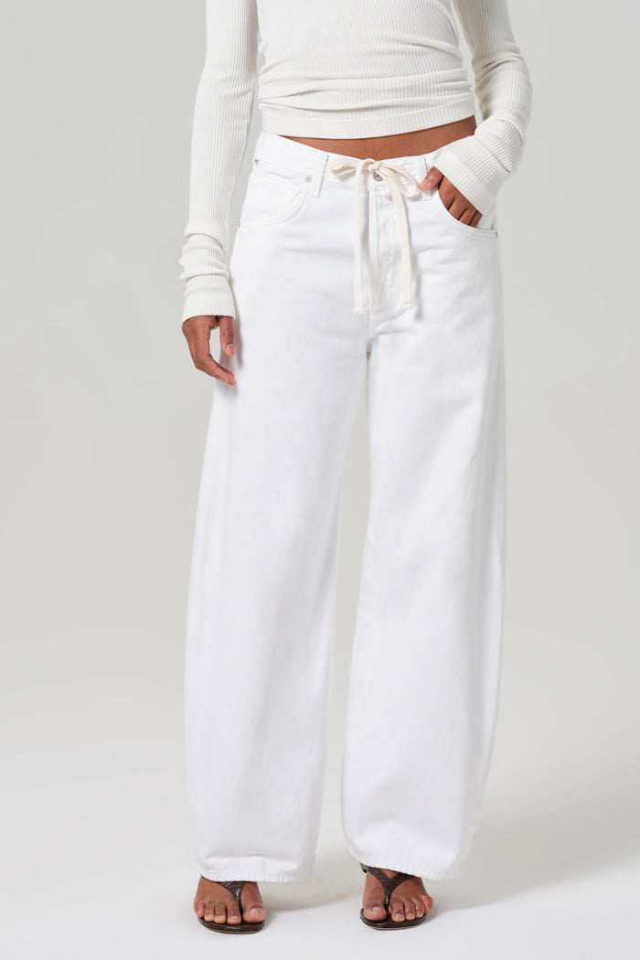 Citizens of Hummanity Brynn drawstring trouser jeans tulip white | Pipe and Row