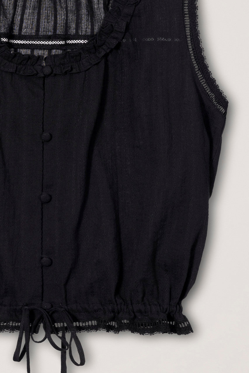 FRILLED SLEEVELESS BLOUSE