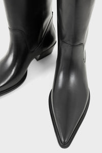 Vagabond black leather Cassie tall western boots sleek pointed toe 5750-201-20 PIPE AND ROW