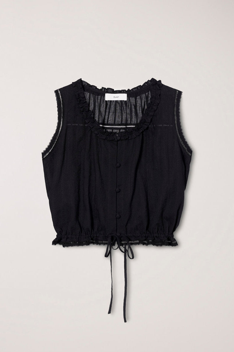 FRILLED SLEEVELESS BLOUSE