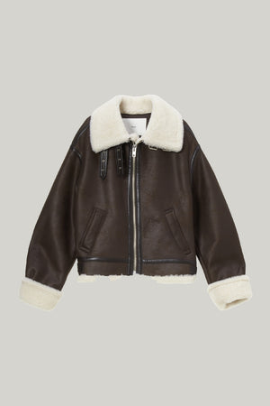 LOOSE FIT LINE SHEARLING JACKET